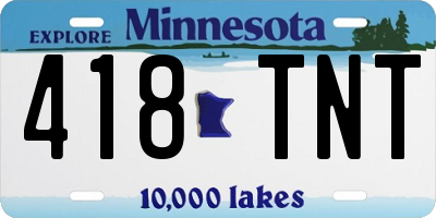 MN license plate 418TNT
