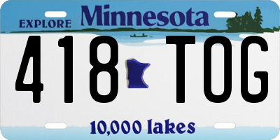 MN license plate 418TOG