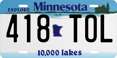 MN license plate 418TOL