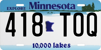 MN license plate 418TOQ