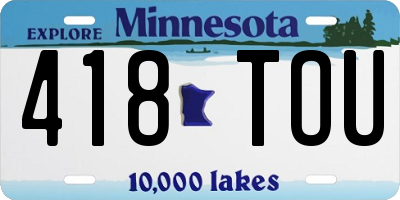 MN license plate 418TOU