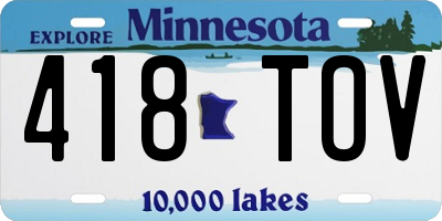 MN license plate 418TOV