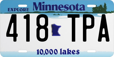 MN license plate 418TPA