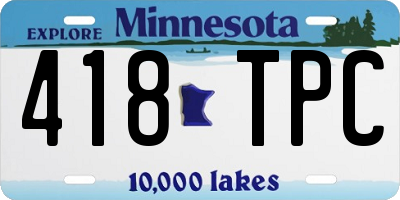 MN license plate 418TPC