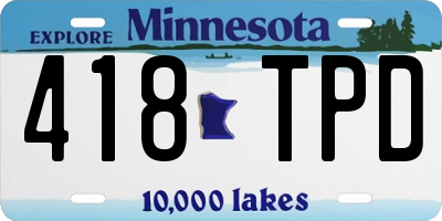 MN license plate 418TPD