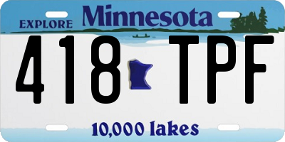 MN license plate 418TPF