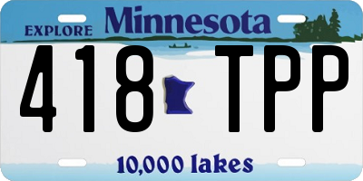 MN license plate 418TPP