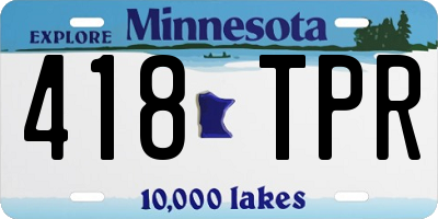MN license plate 418TPR