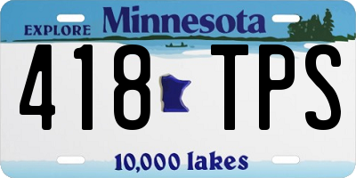 MN license plate 418TPS