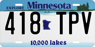 MN license plate 418TPV