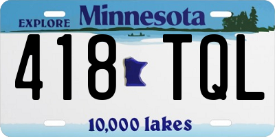 MN license plate 418TQL