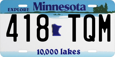 MN license plate 418TQM