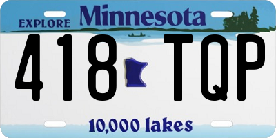 MN license plate 418TQP