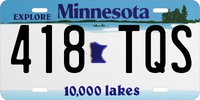 MN license plate 418TQS