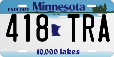 MN license plate 418TRA