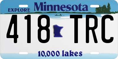 MN license plate 418TRC