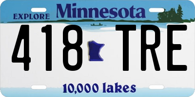 MN license plate 418TRE