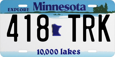 MN license plate 418TRK