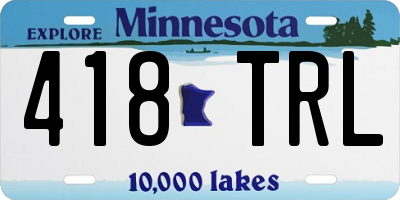 MN license plate 418TRL
