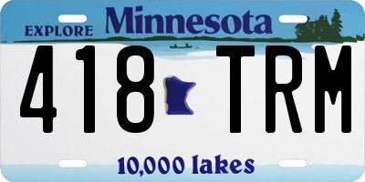 MN license plate 418TRM