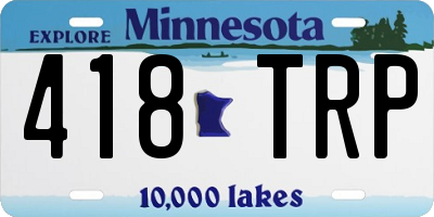 MN license plate 418TRP