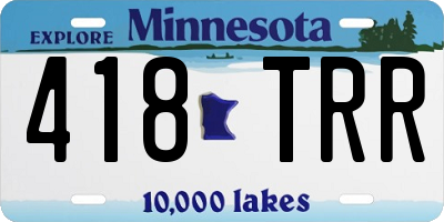 MN license plate 418TRR