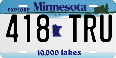 MN license plate 418TRU