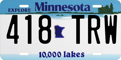 MN license plate 418TRW