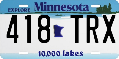 MN license plate 418TRX