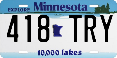 MN license plate 418TRY