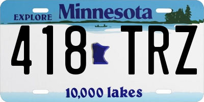 MN license plate 418TRZ