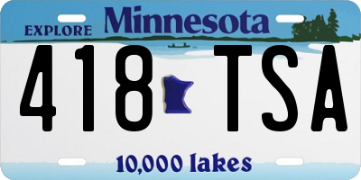 MN license plate 418TSA