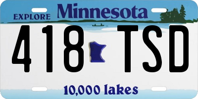 MN license plate 418TSD