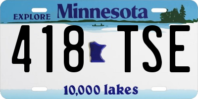 MN license plate 418TSE