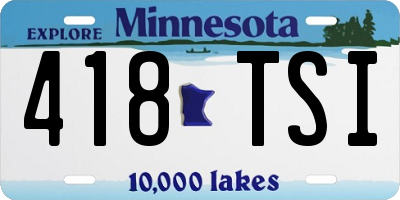 MN license plate 418TSI