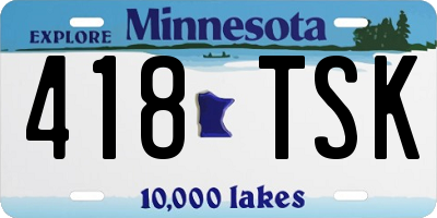 MN license plate 418TSK