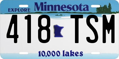 MN license plate 418TSM