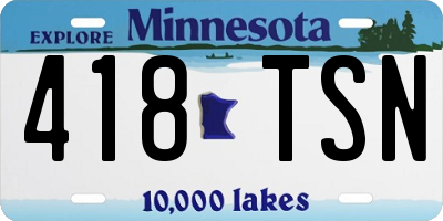 MN license plate 418TSN