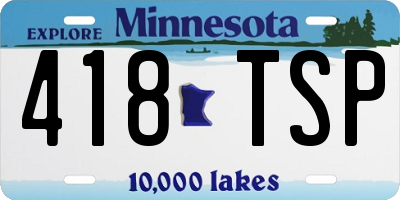 MN license plate 418TSP