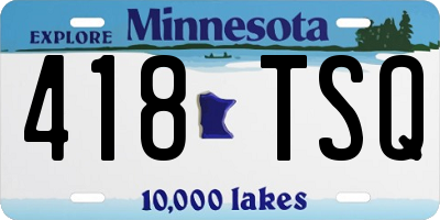 MN license plate 418TSQ