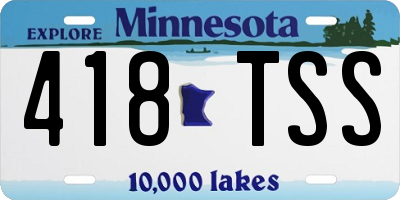 MN license plate 418TSS