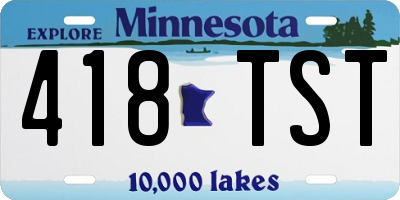 MN license plate 418TST