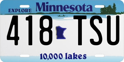 MN license plate 418TSU