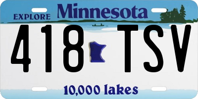 MN license plate 418TSV