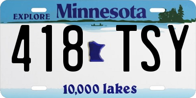 MN license plate 418TSY