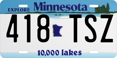 MN license plate 418TSZ
