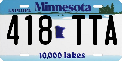 MN license plate 418TTA