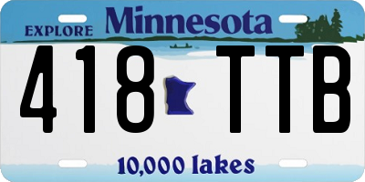 MN license plate 418TTB
