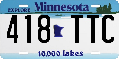 MN license plate 418TTC