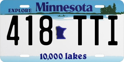 MN license plate 418TTI